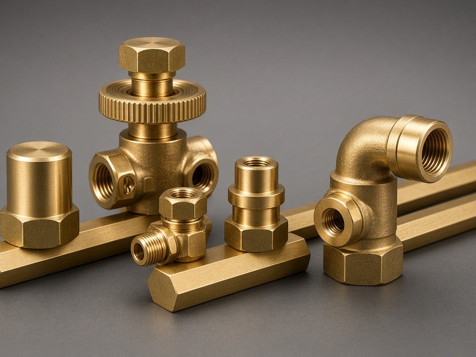 C360 brass CNC turned fittings, valve components and precision hardware